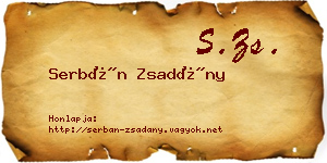 Serbán Zsadány névjegykártya